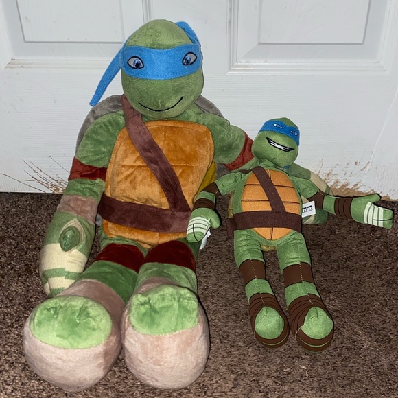 NINJA TURTLES TMNT 2 Plushies Bundle! Nickelodeon Tagged 2013 & 2014 Leonardo - Picture 3 of 8